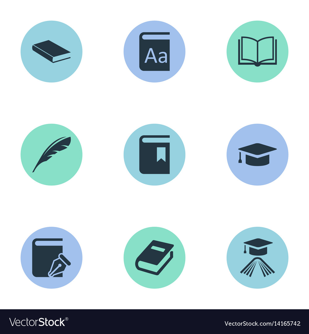Set of simple reading icons
