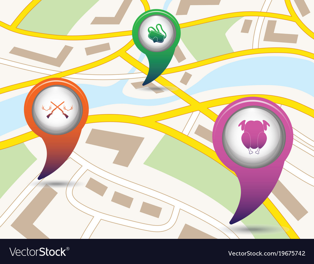 Set of tourism service map pointers