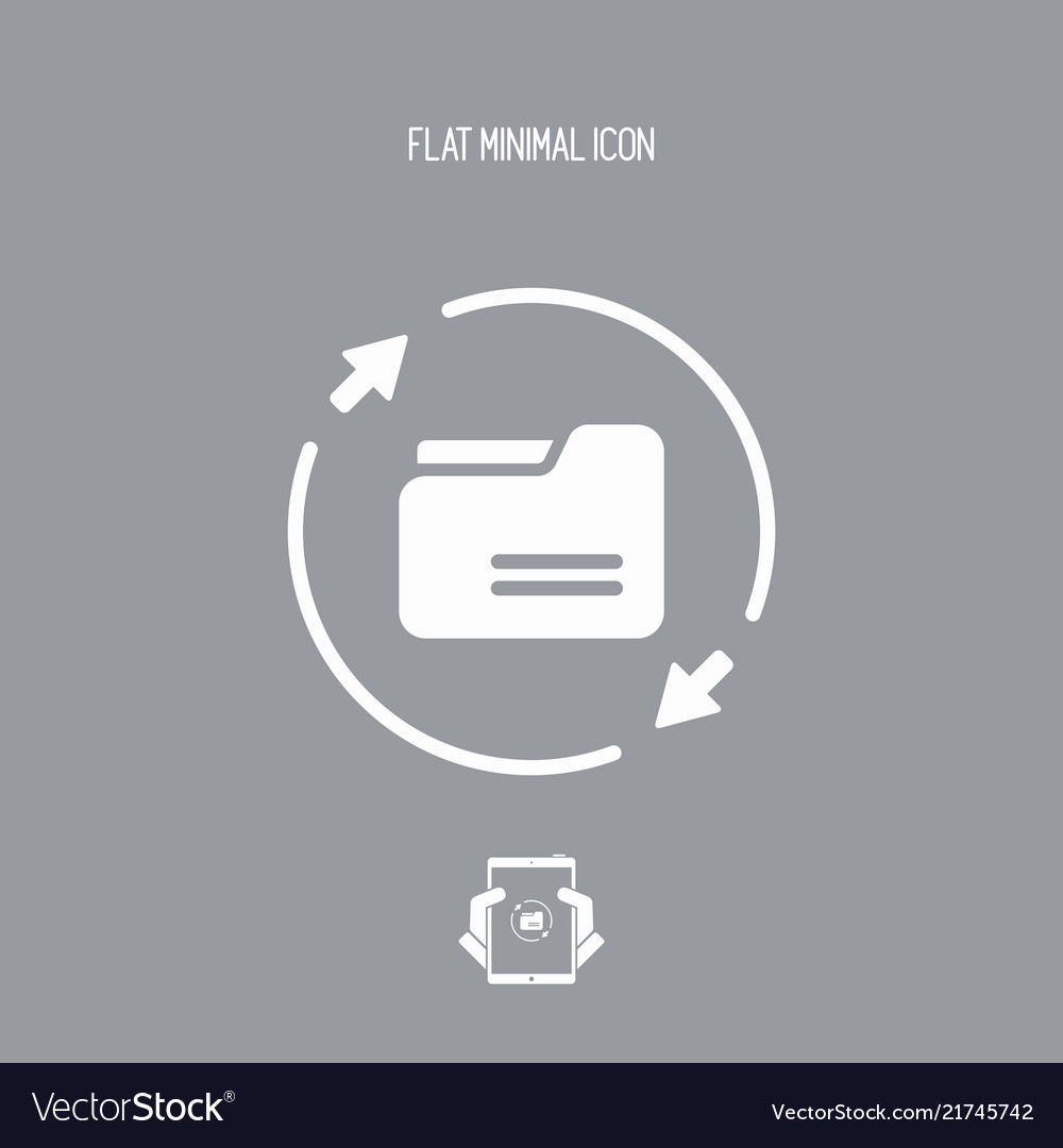 Update folder - flat minimal icon Vector Image Update folder - flat minimal icon