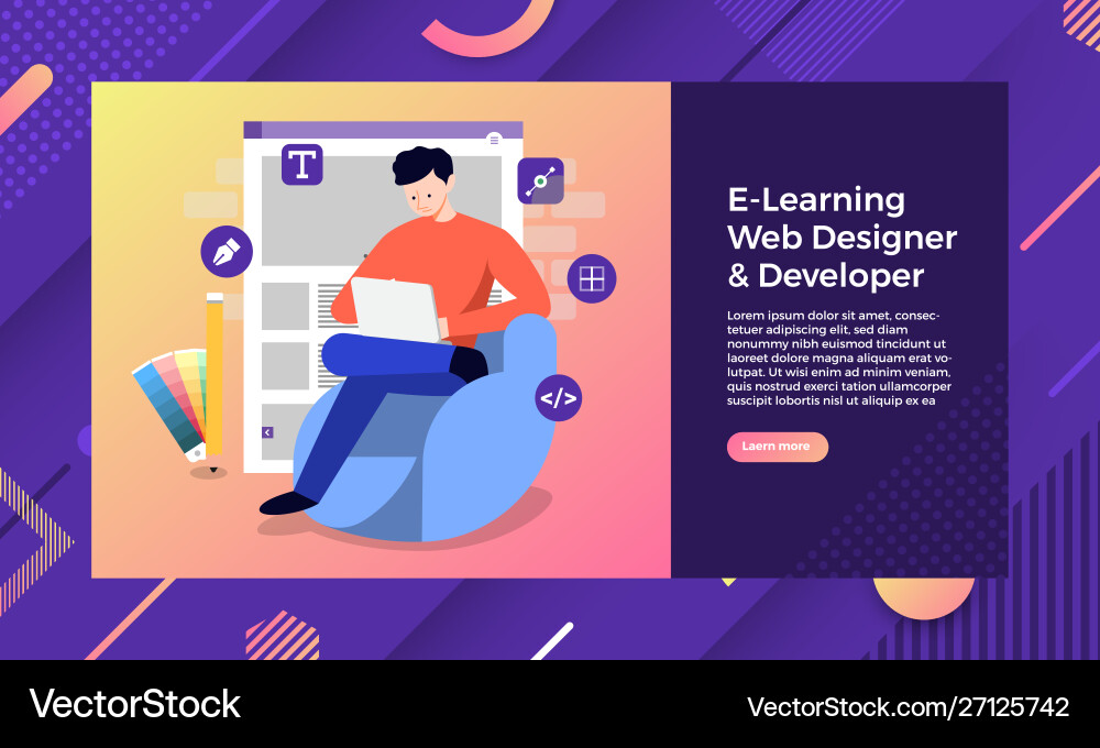 Web designer developer Royalty Free Vector Image