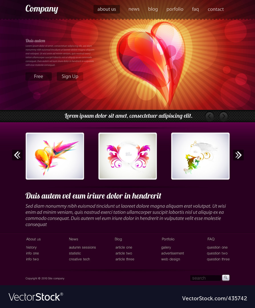 Web site design template