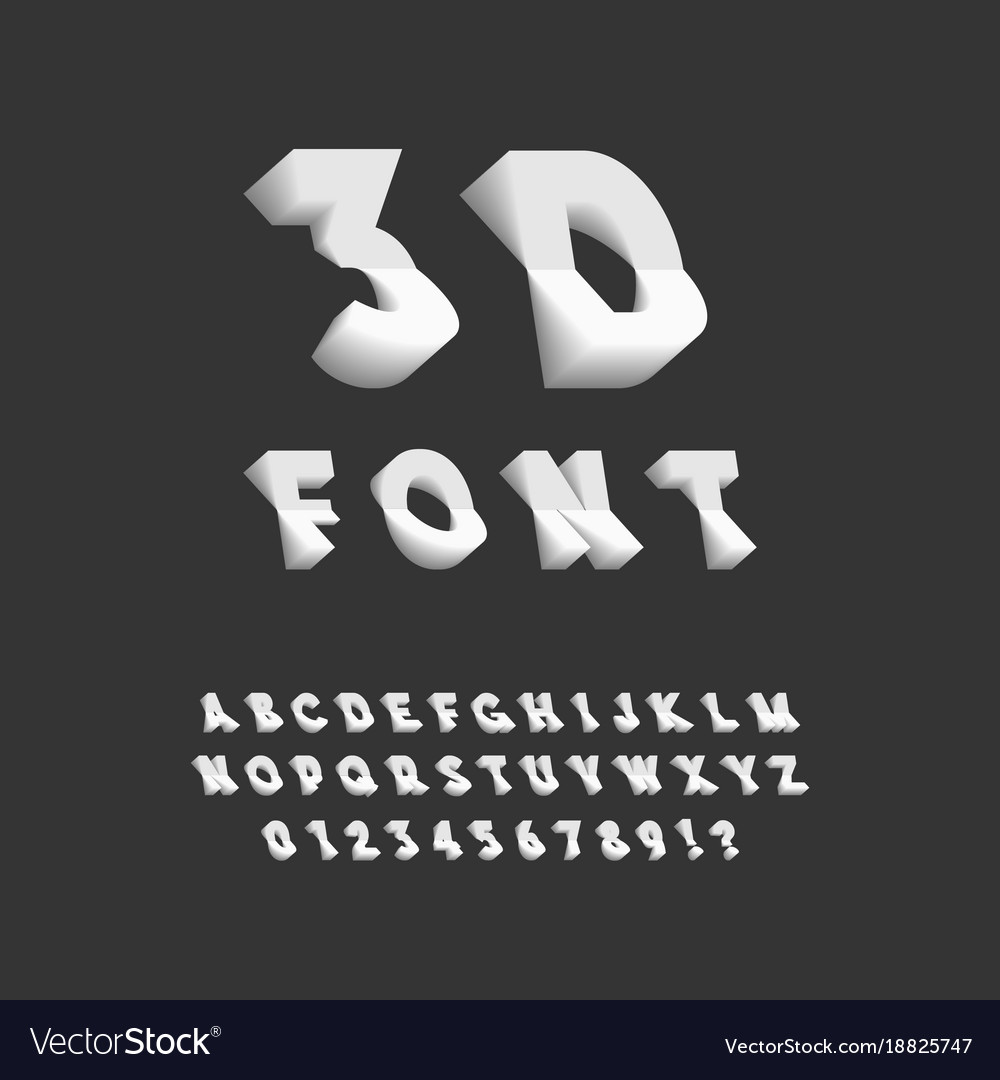 3d font plastic sans serif typeface