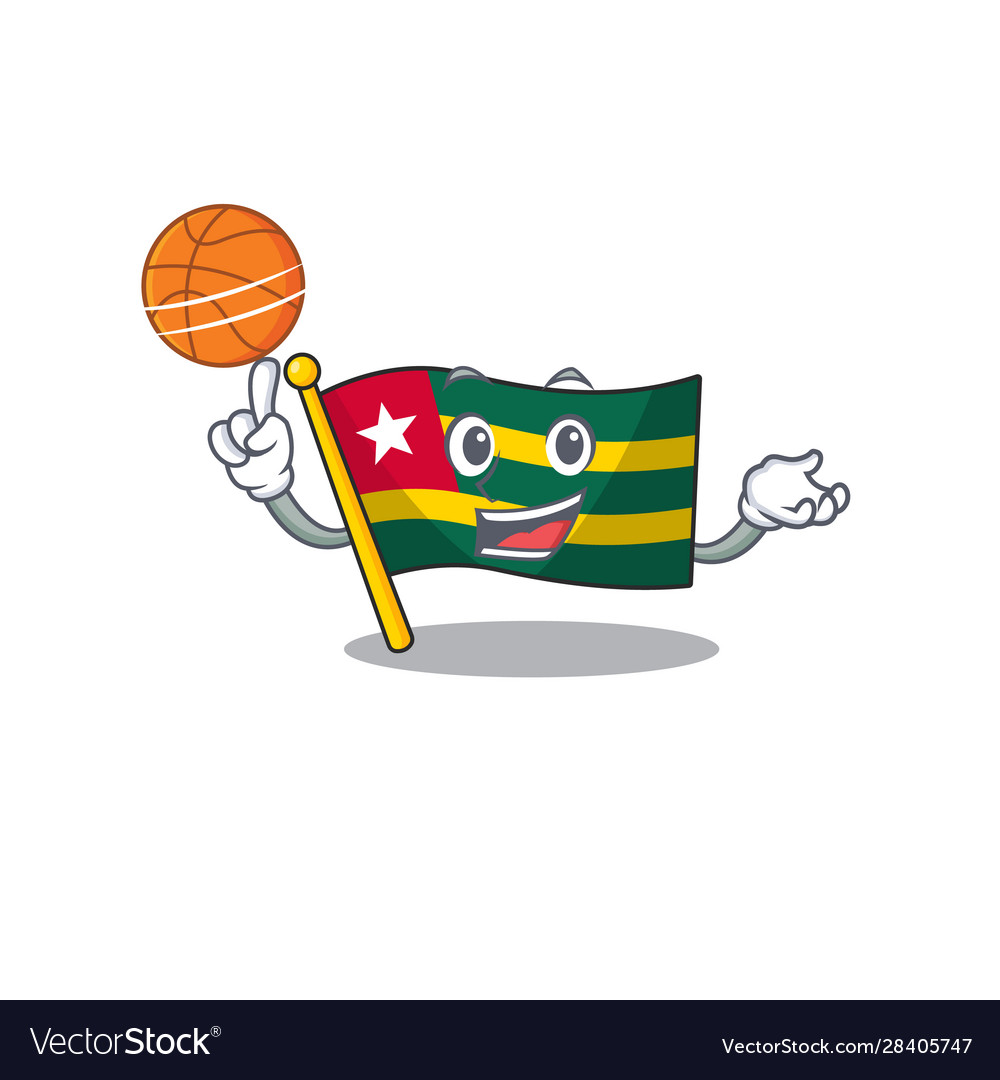 An icon flag togo scroll cartoon character vector image An icon flag togo scroll cartoon character