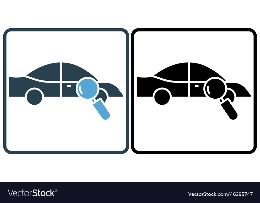 Auto diagnosis icon car icon with search icon Vector Image