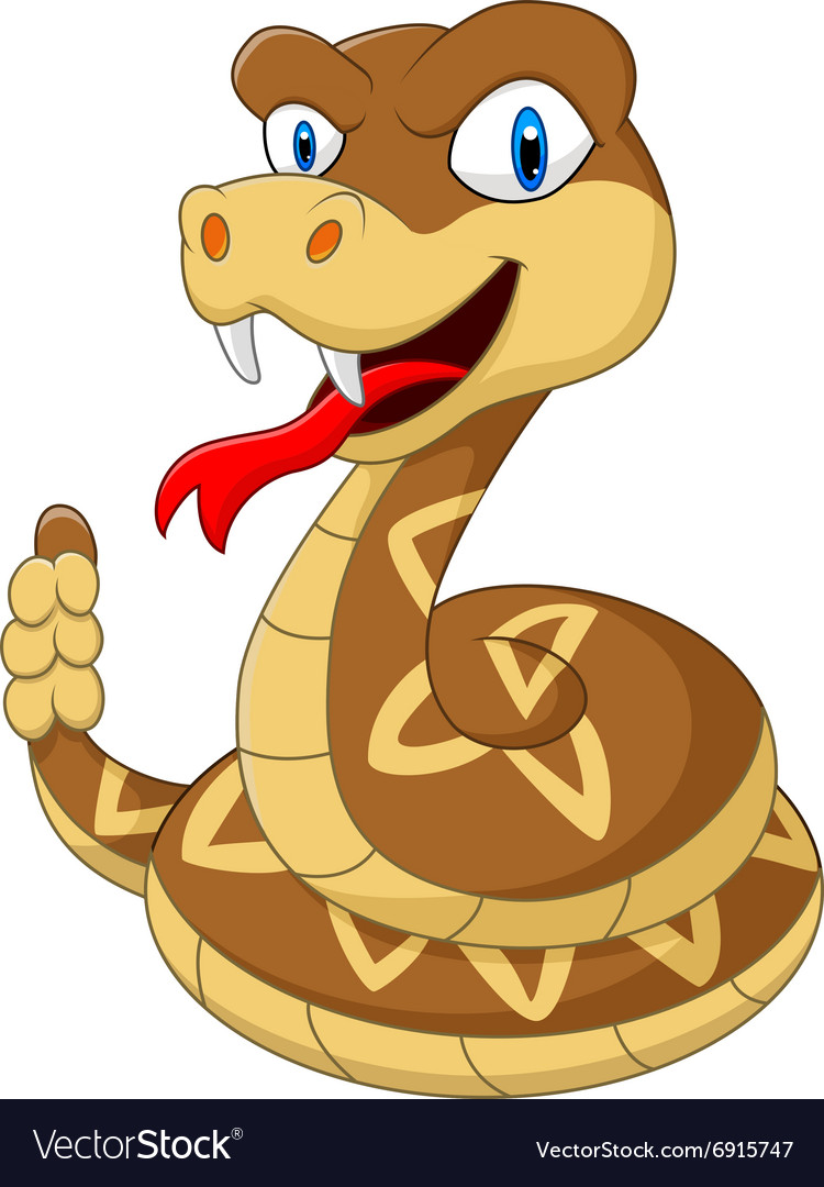 Cartoon rattlesnake Royalty Free Vector Image VectorStock