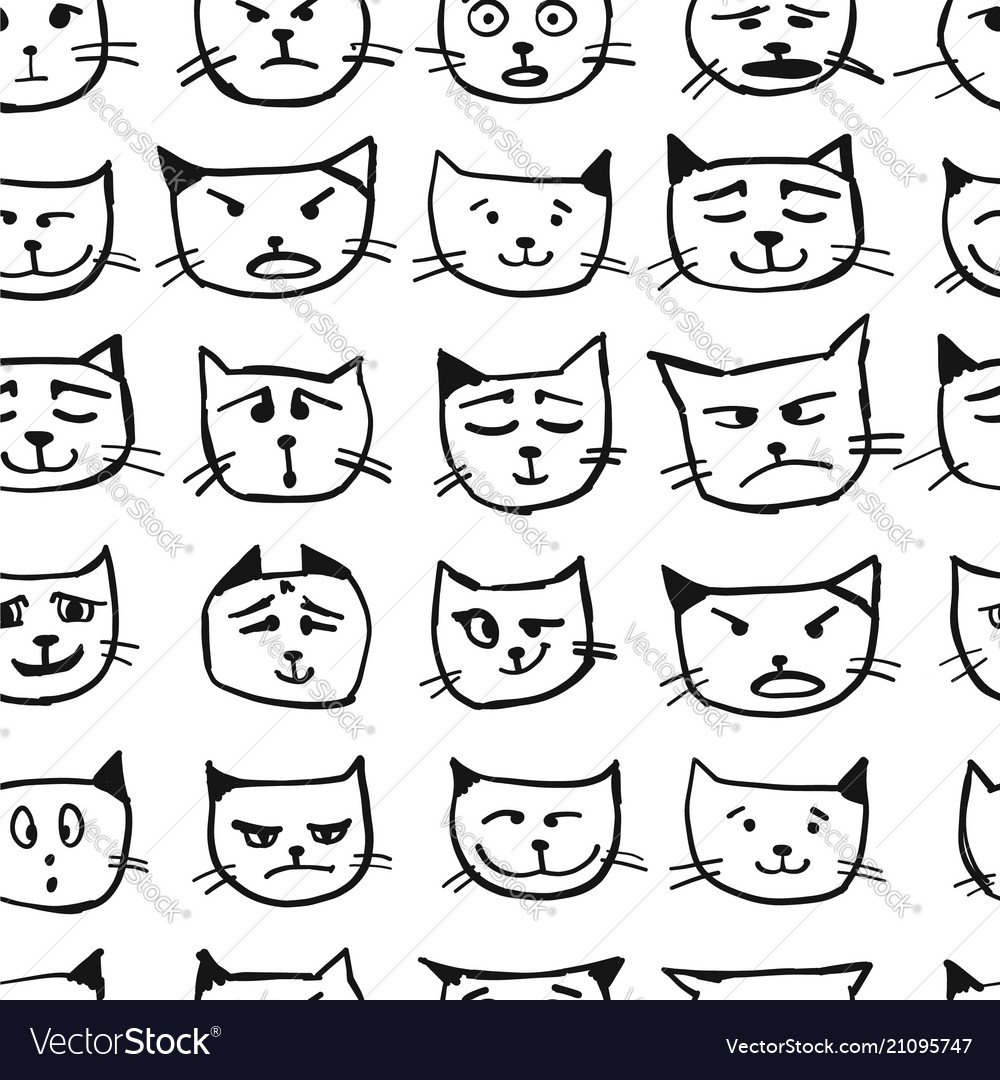 Cat faces seamless pattern for your design