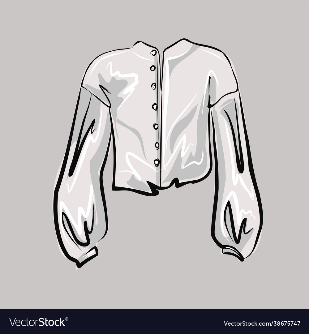 Classic work white blouse shirt basic wardrobe vector image Classic work white blouse shirt basic wardrobe