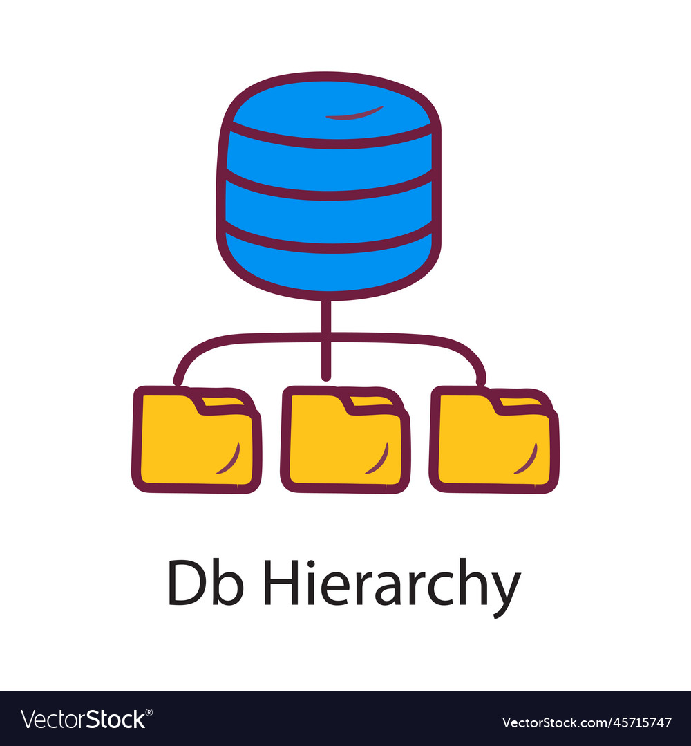 Db hierarchy fill outline icon design