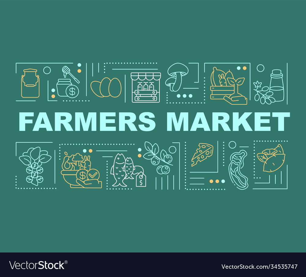 Farmers market word concepts banner