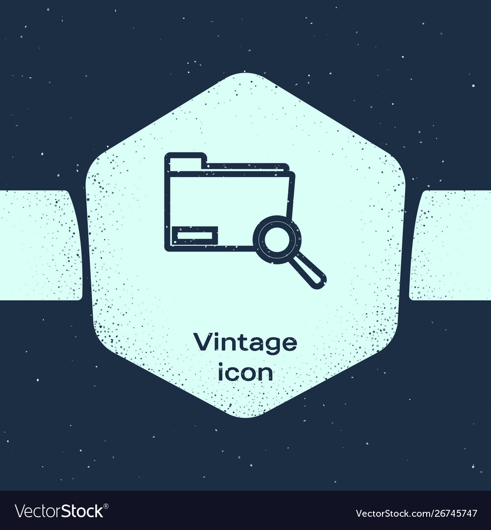 Grunge line search concept with folder icon vector image Grunge line search concept with folder icon