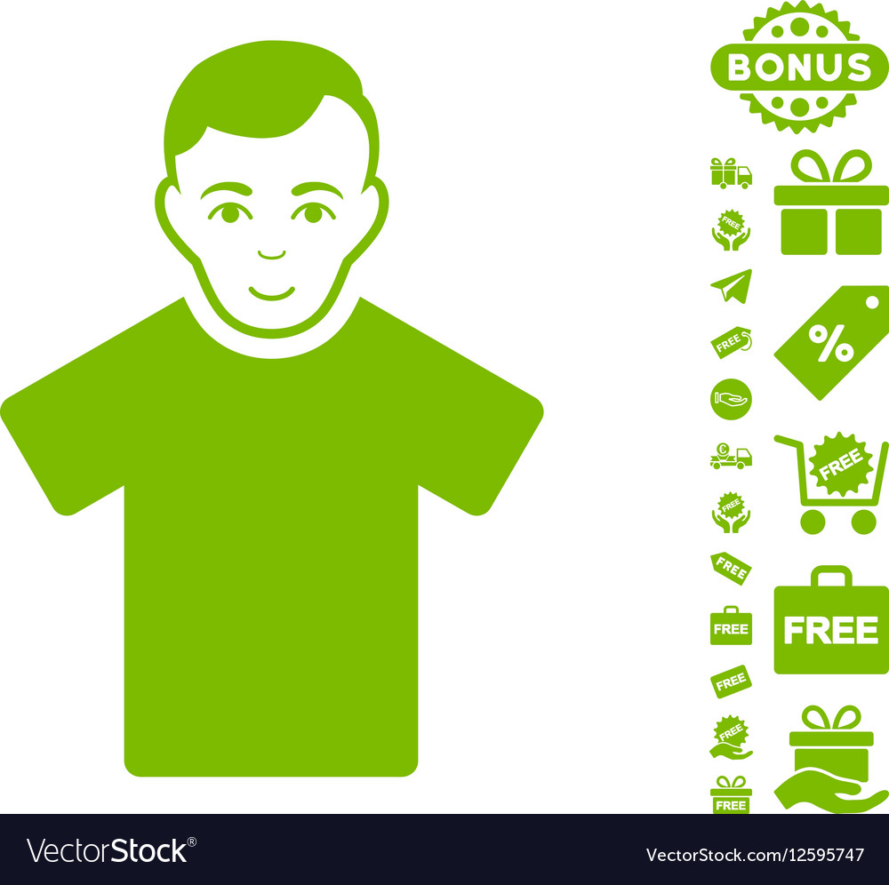 Guy icon with free bonus Royalty Free Vector Image