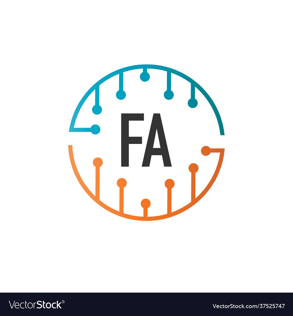 Initial letter fa future technology logo template