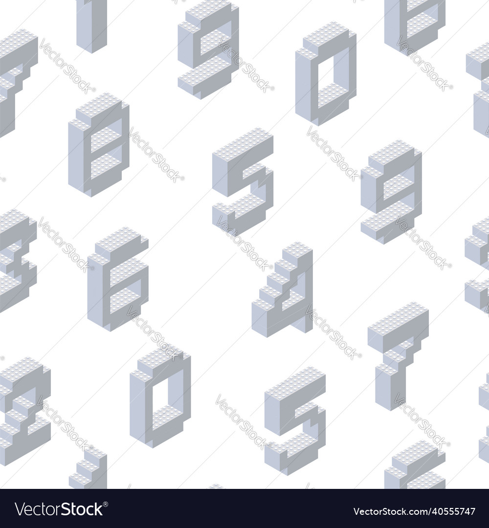 Isometric pattern from numbers collected gray