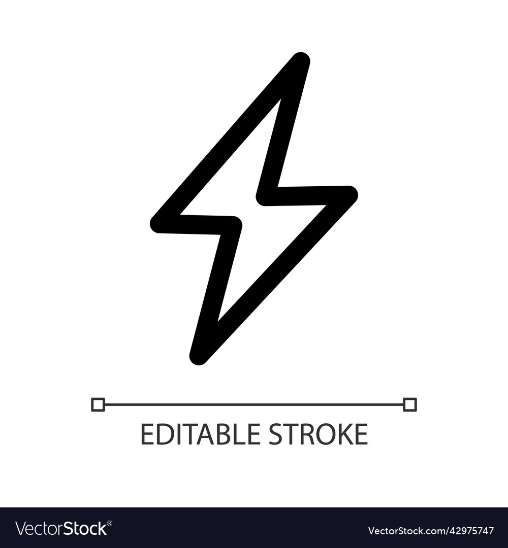 Lightning bolt white linear ui icon Vector Image Lightning bolt white linear ui icon