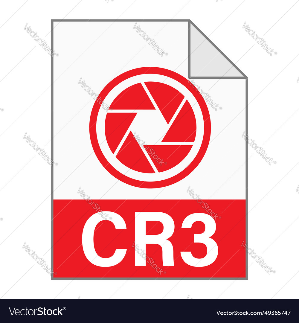 Modern flat design of cr3 file icon for web Vector Image Modern flat design of cr3 file icon for web