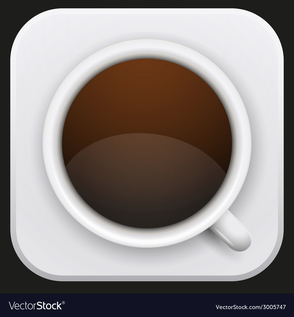 Realistic coffee cup icon for web or application