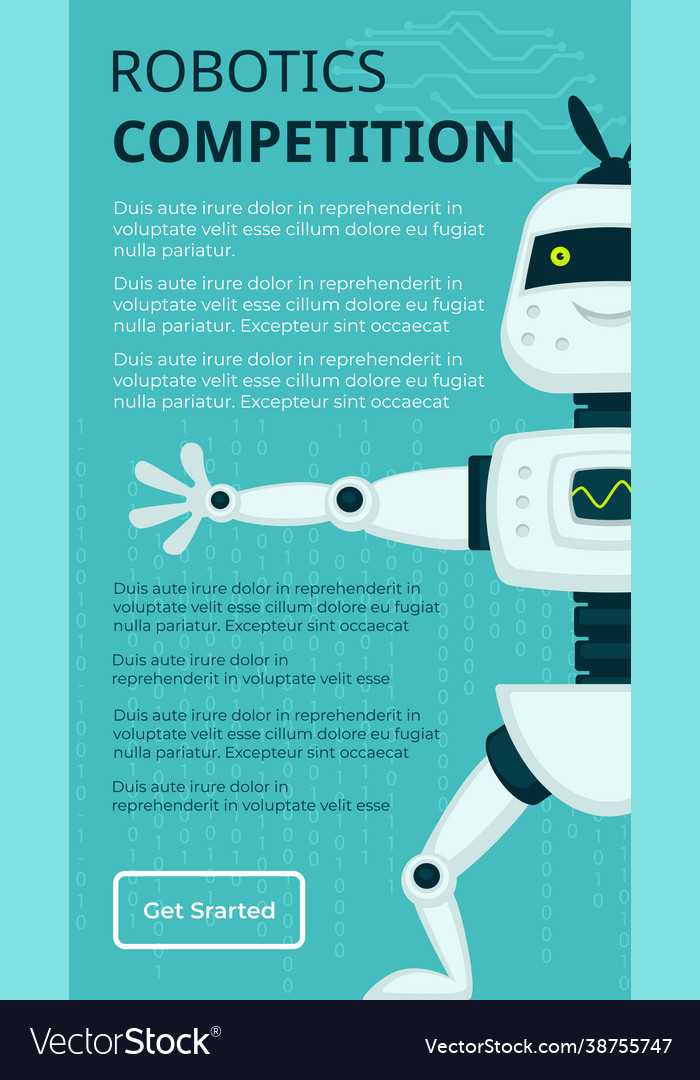 Robotics competition website humanoid and info Vector Image