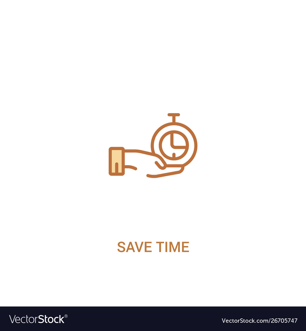 Save time concept 2 colored icon simple line vector image Save time concept 2 colored icon simple line