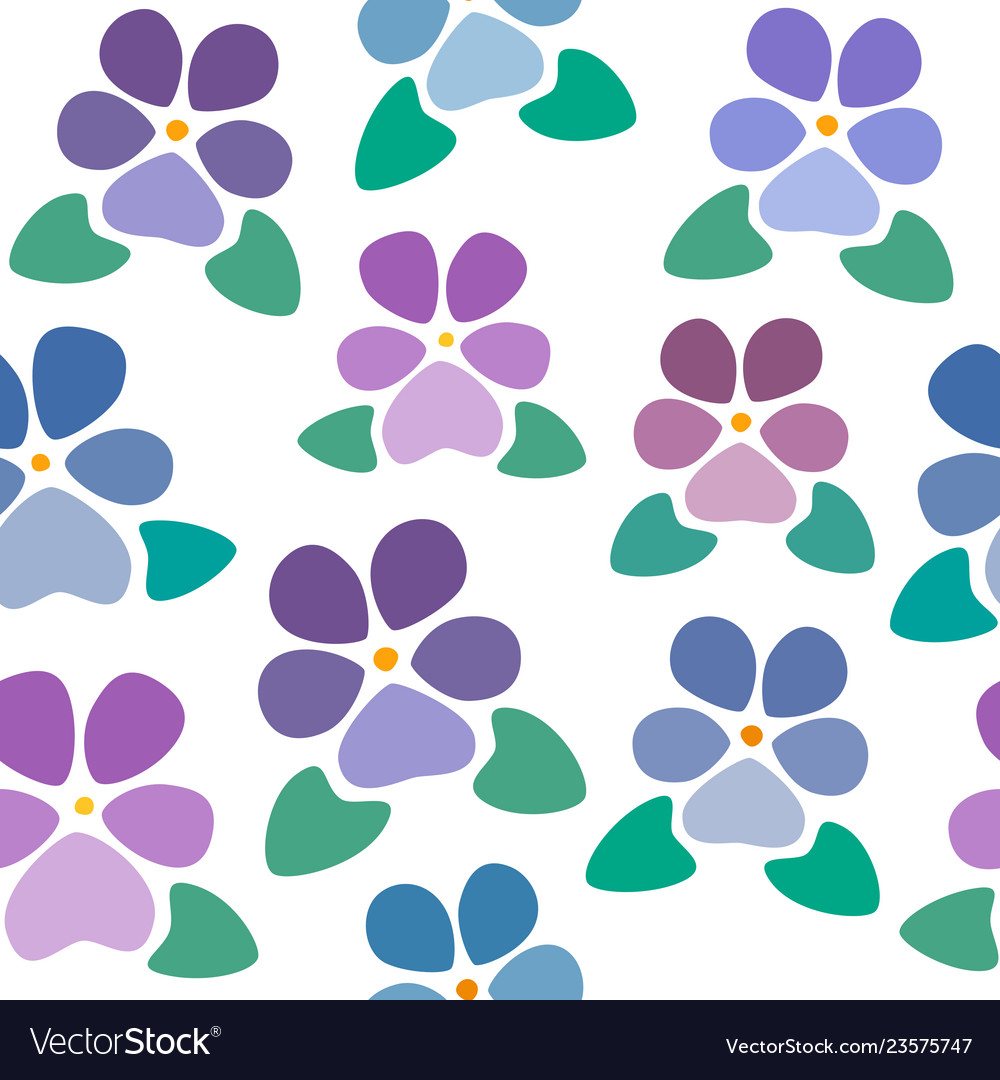 Seamless pattern with violets without background vector image Seamless pattern with violets without background