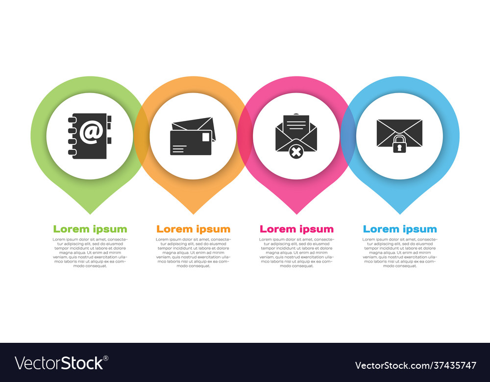 Set address book envelope delete vector image Set address book envelope delete