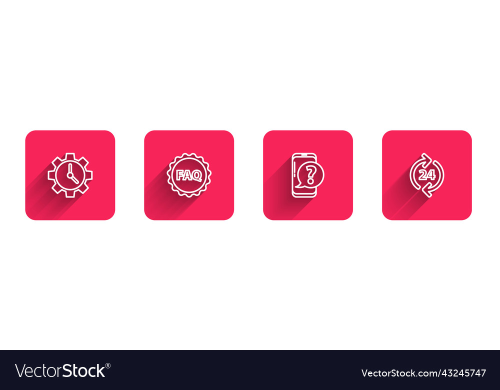 Zeilenzeitmanagement-Label mit Text faq einstellen vector image Zeilenzeitmanagement-Label mit Text faq einstellen