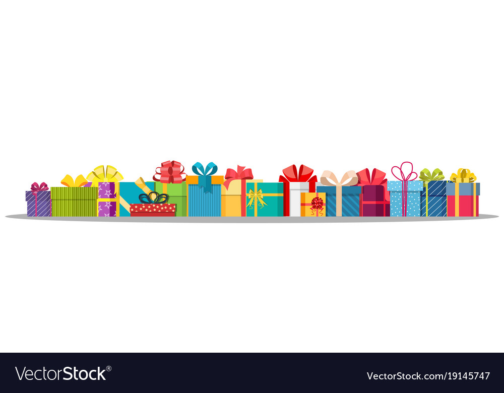 Set of gift boxes isolated on white