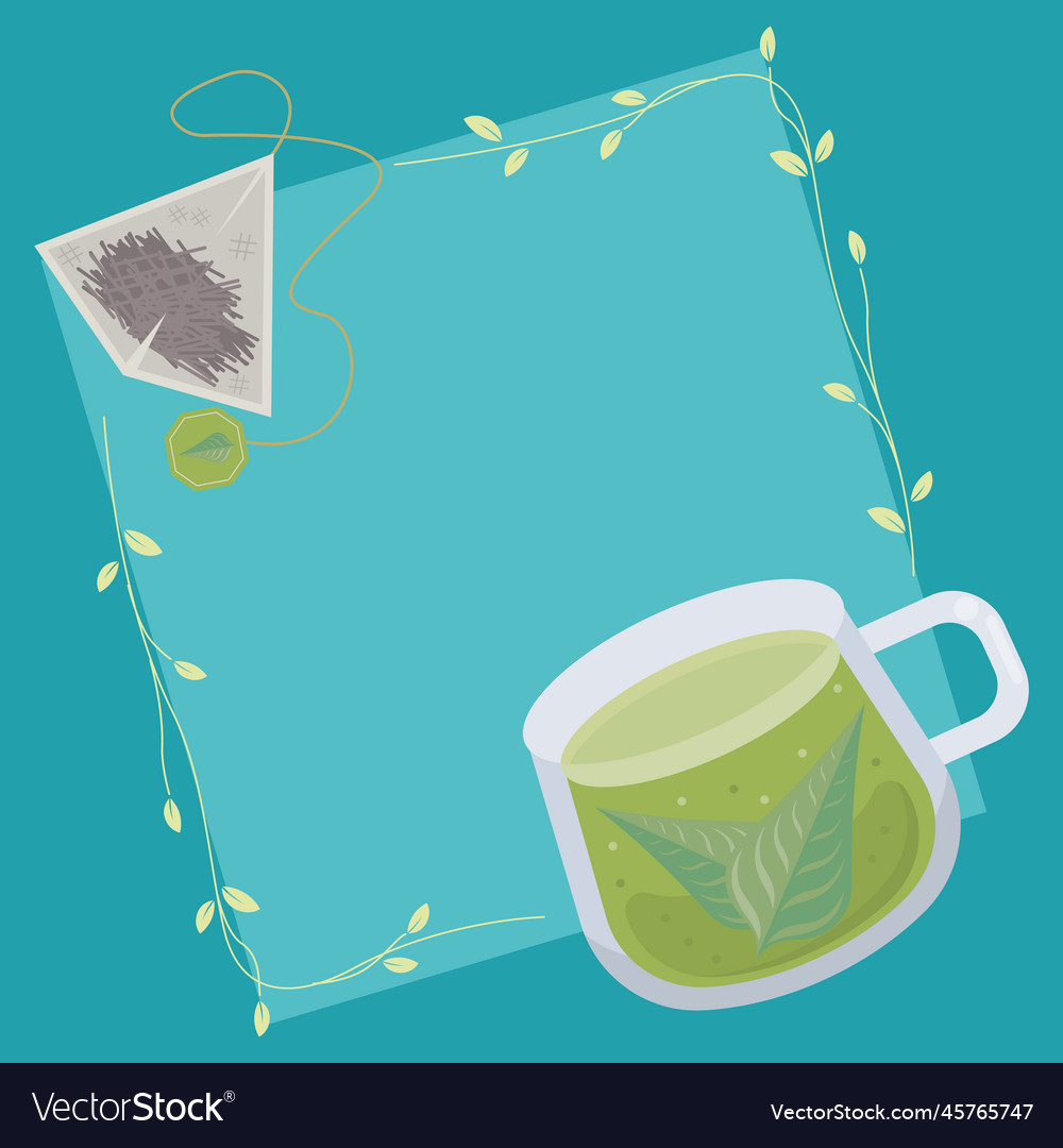 Tea bag and teacup Royalty Free Vector Image - VectorStock