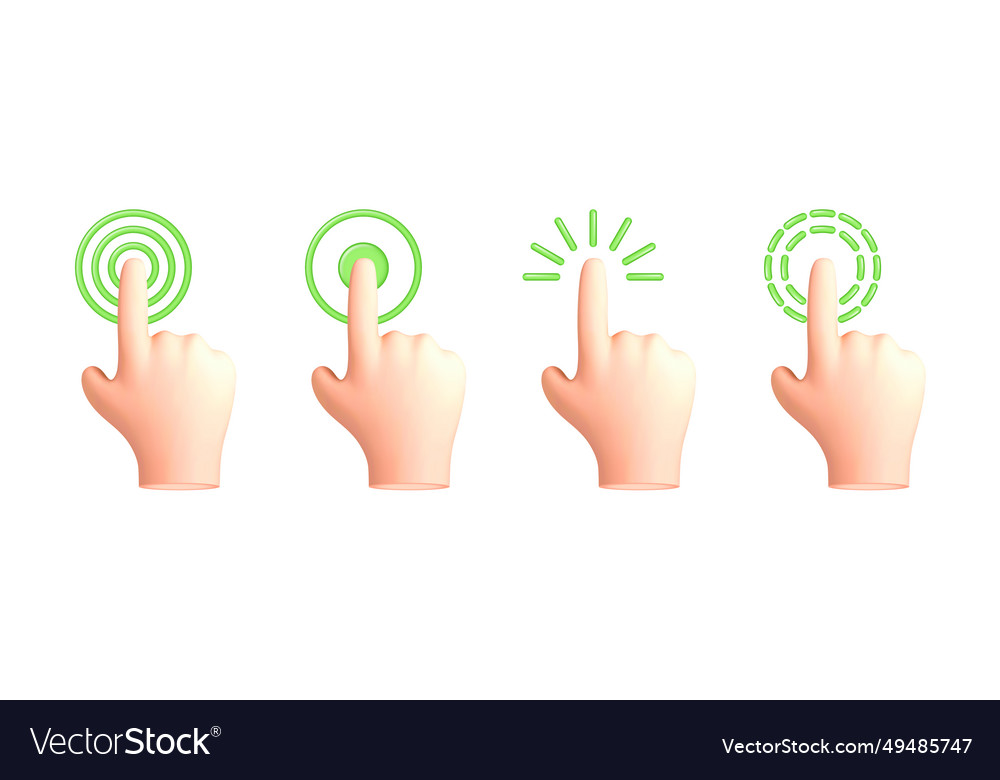 Touch or click icon design 3d hand pointing