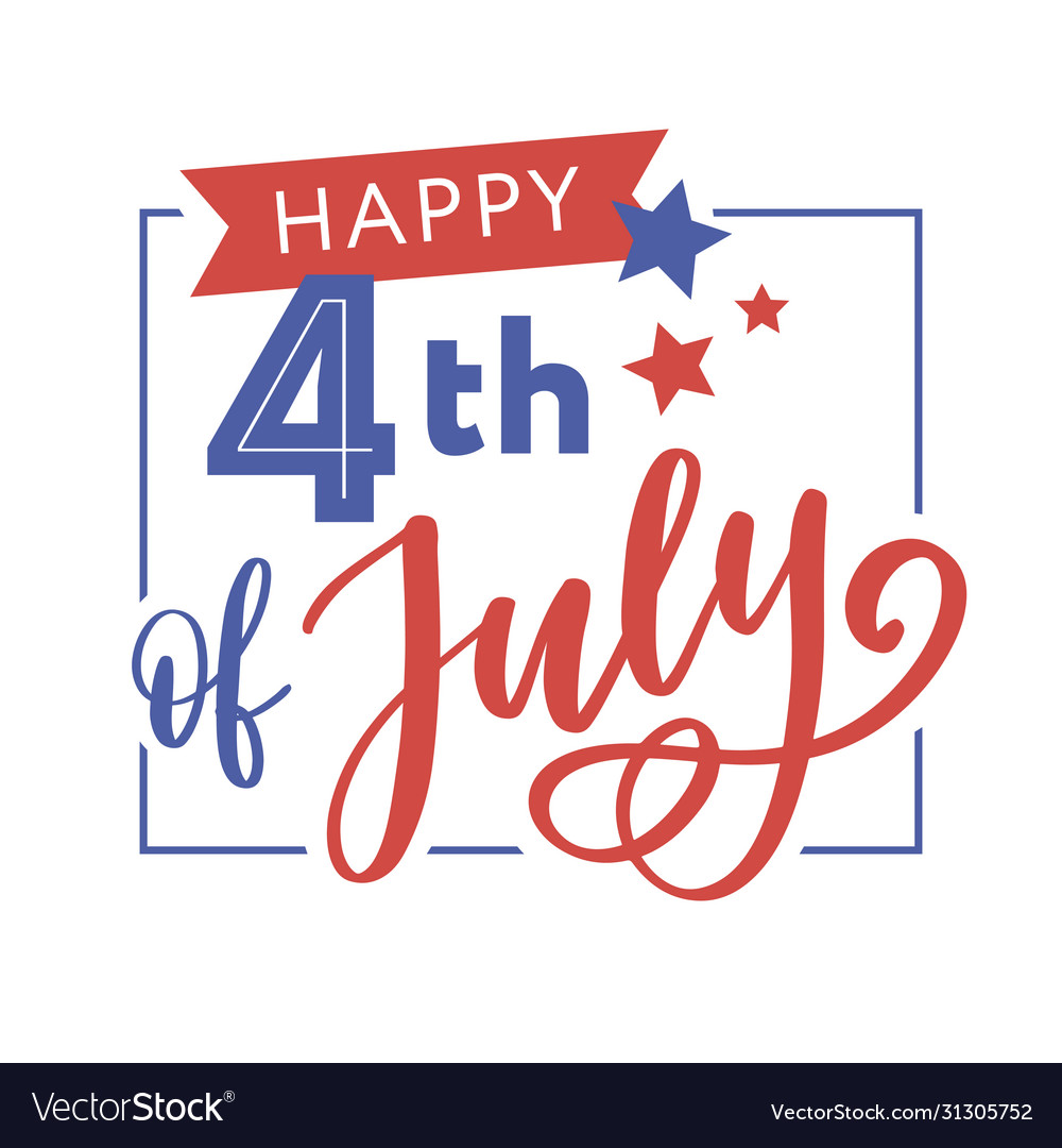 4th july background with american flag Royalty Free Vector