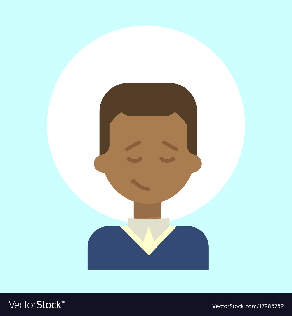 African american male emotion profile icon man