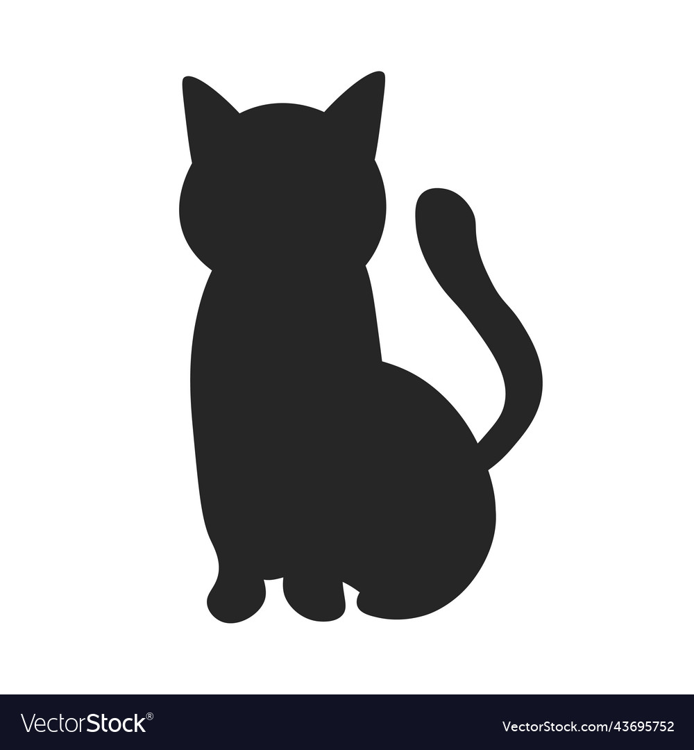 Cat icon silhouette symbol linear Royalty Free Vector Image