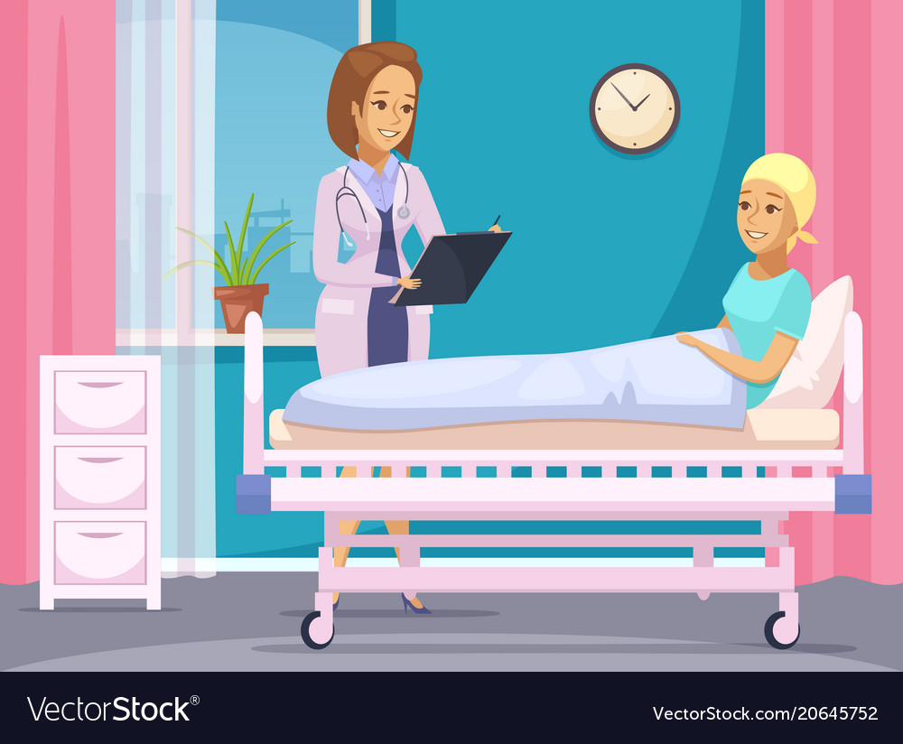 Doctor visiting oncology patient Royalty Free Vector Image