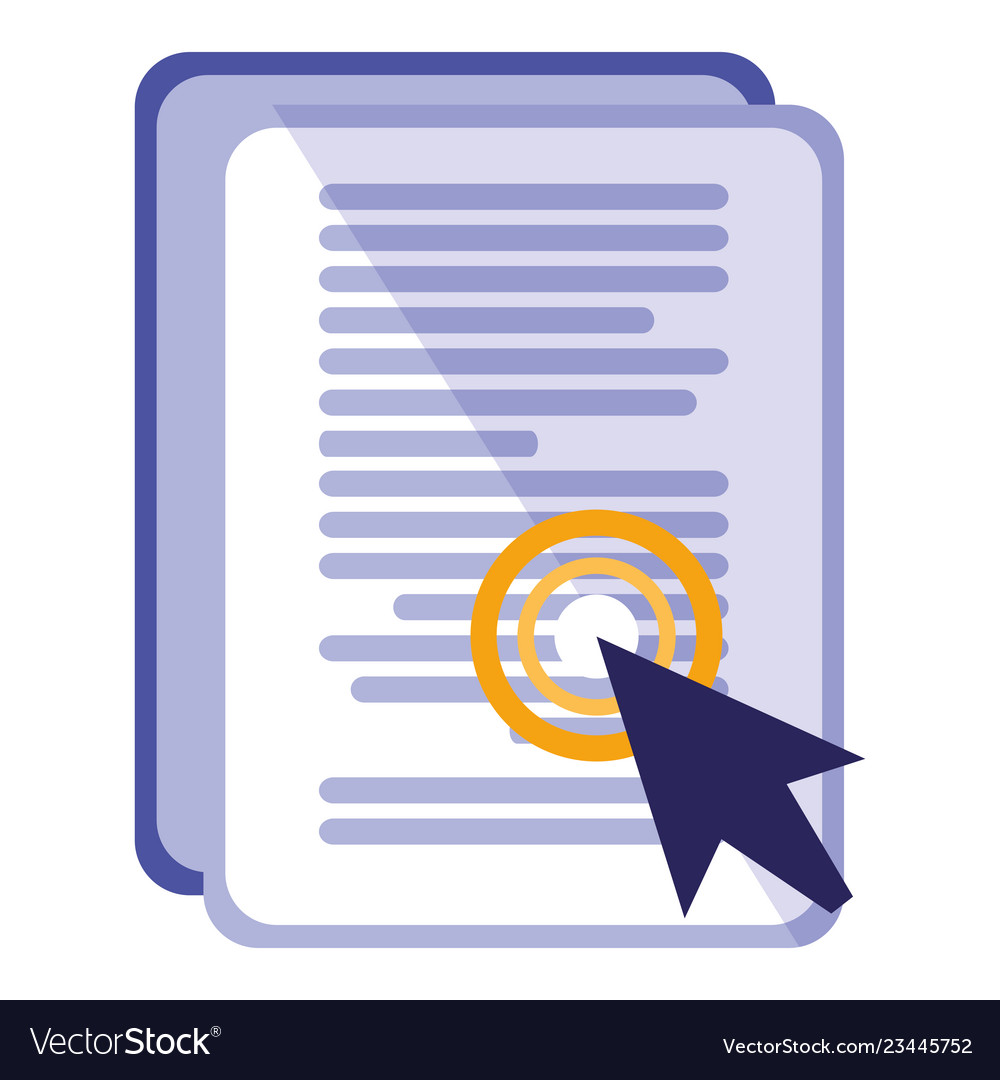 Documents paper with cursor arrow