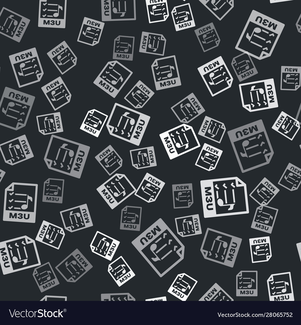 Grey m3u file document download button icon Vector Image Grey m3u file document download button icon