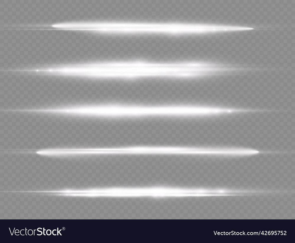 Horizontal light rays white line flash glare