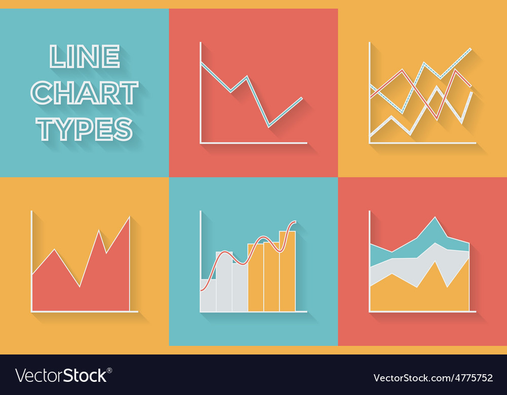 Icons in flat style graph types - set