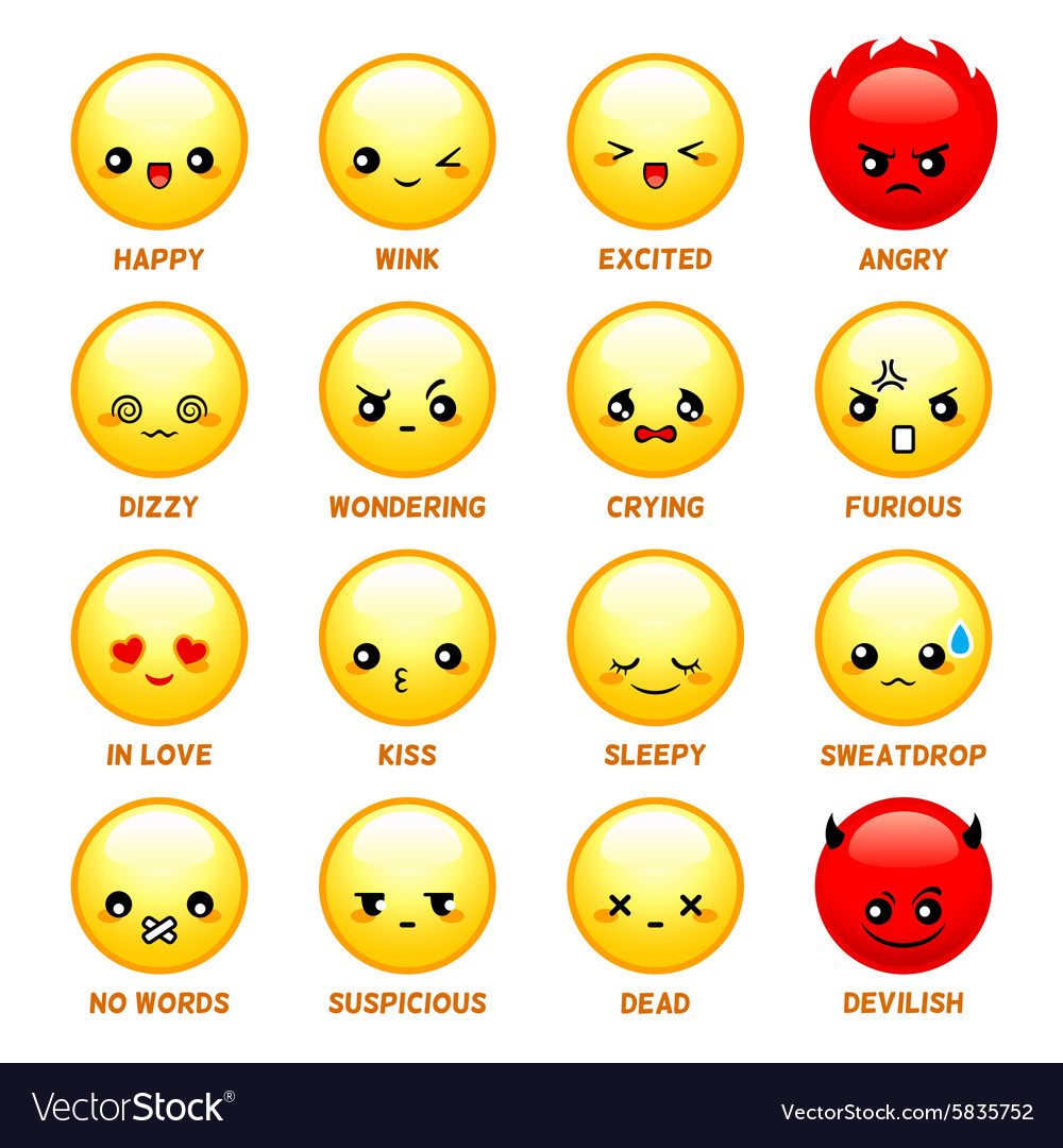 Japanese Emoticons Royalty Free Vector Image Vectorstock