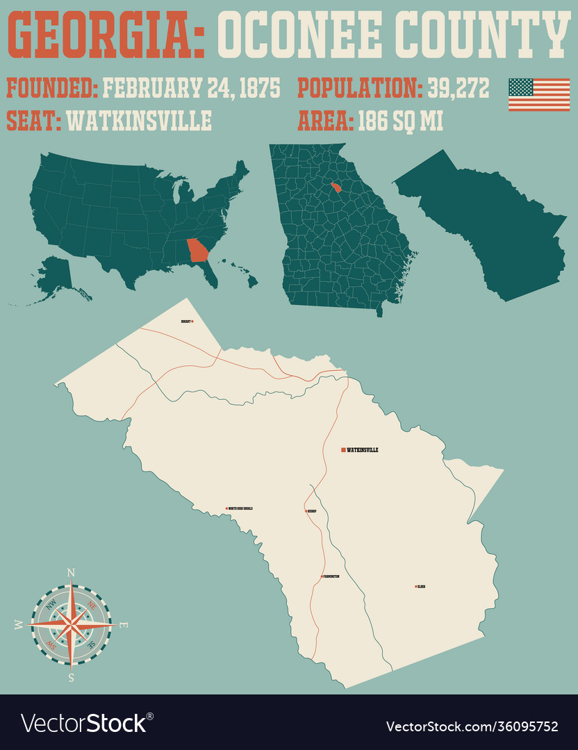 Map oconee county in georgia