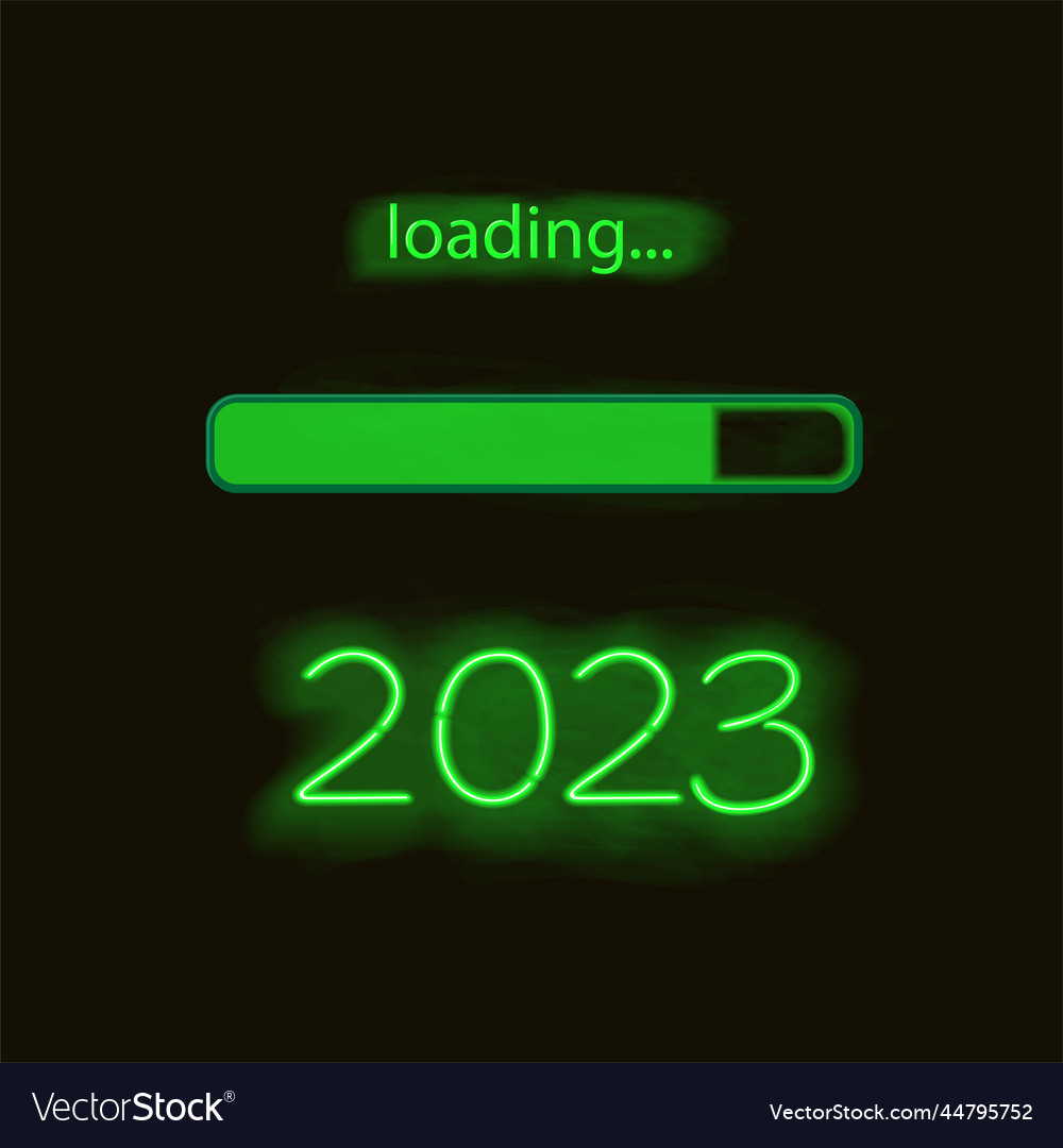 Neon progress bar new year Royalty Free Vector Image