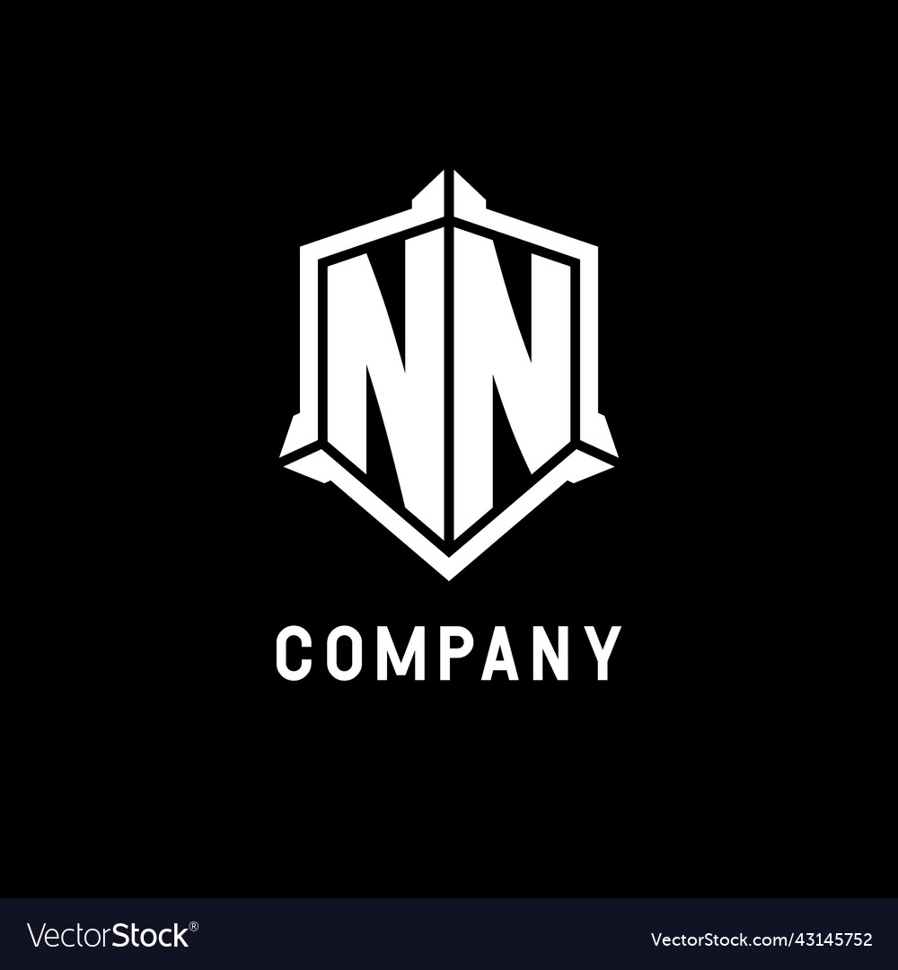 Nn logo initial with shield shape design style