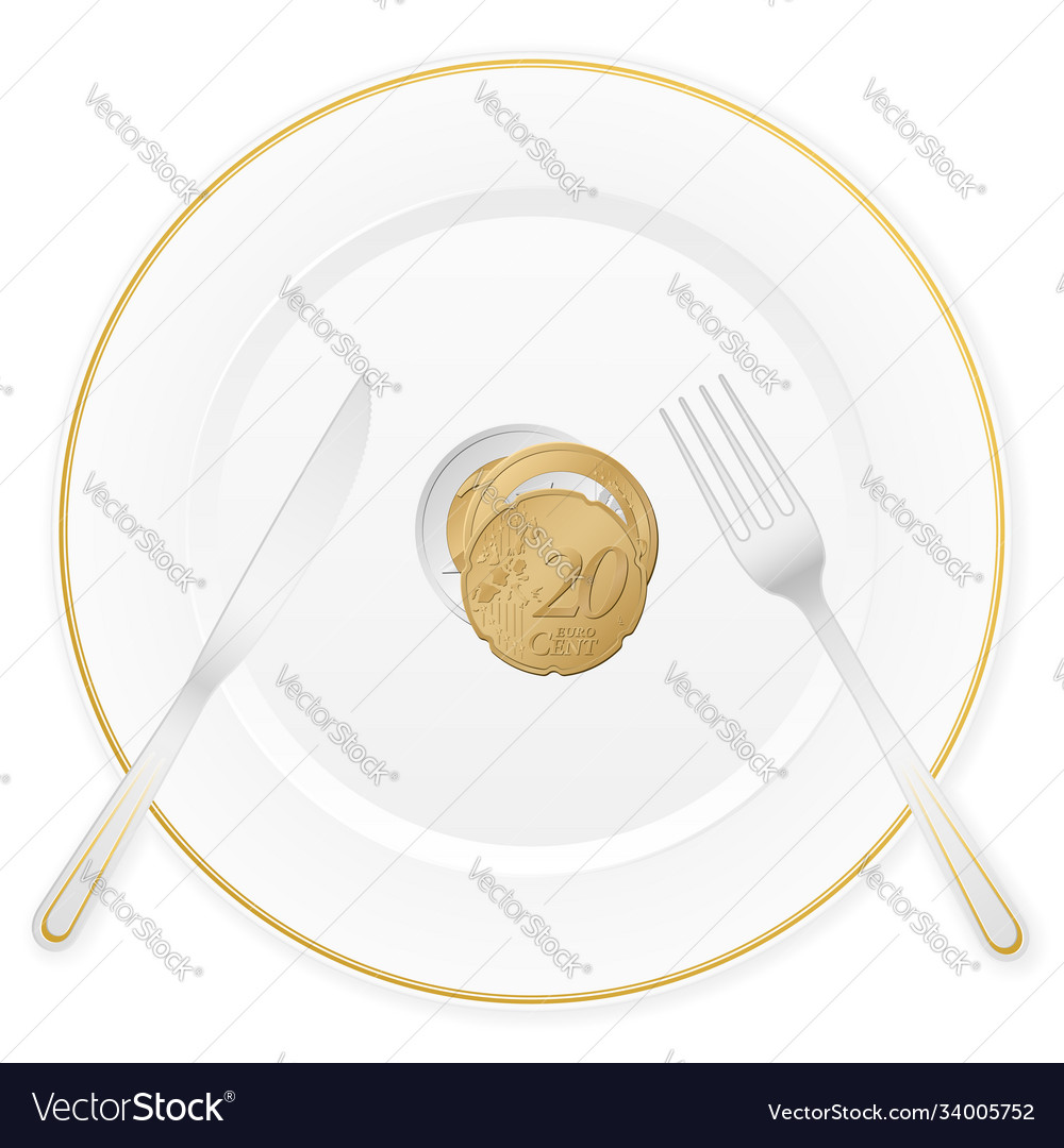 Plate and euro coin