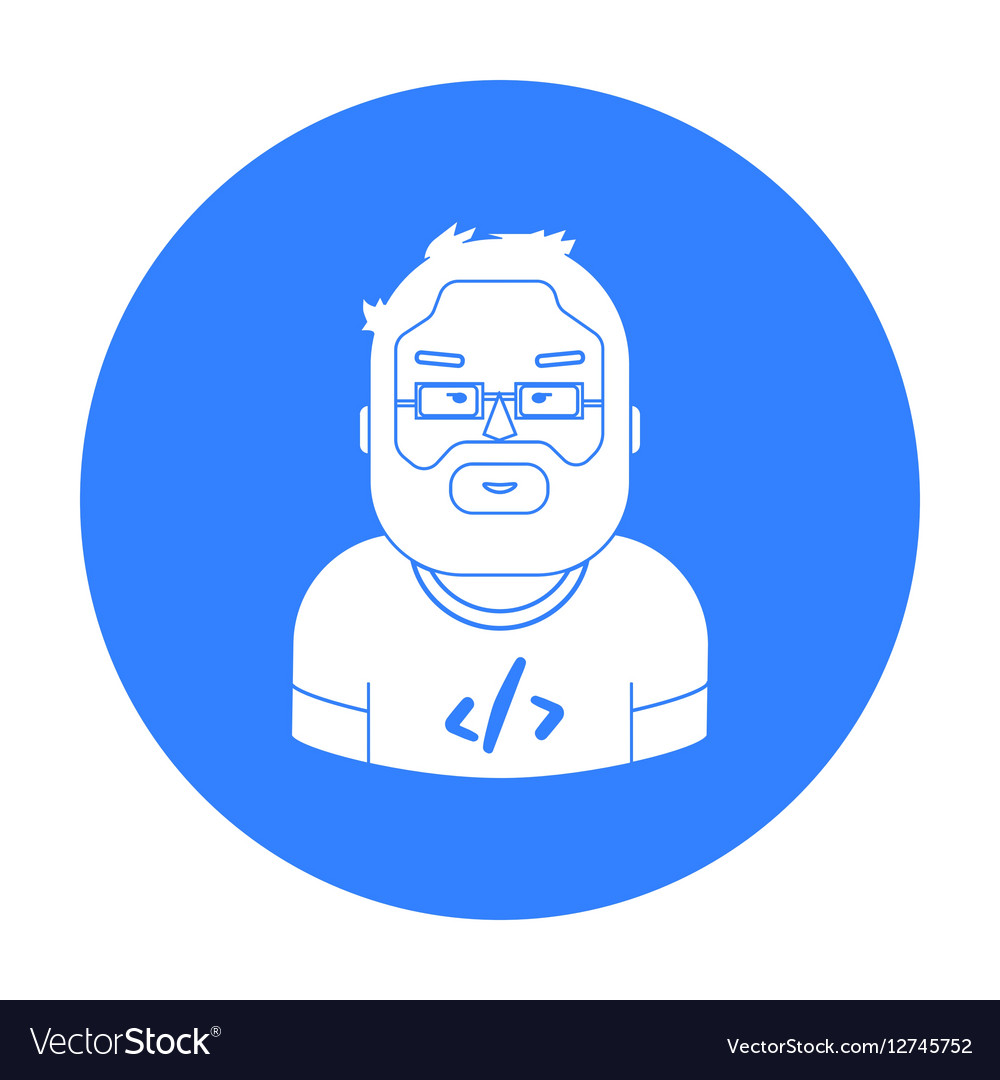 Programmer icon in black style isolated on white