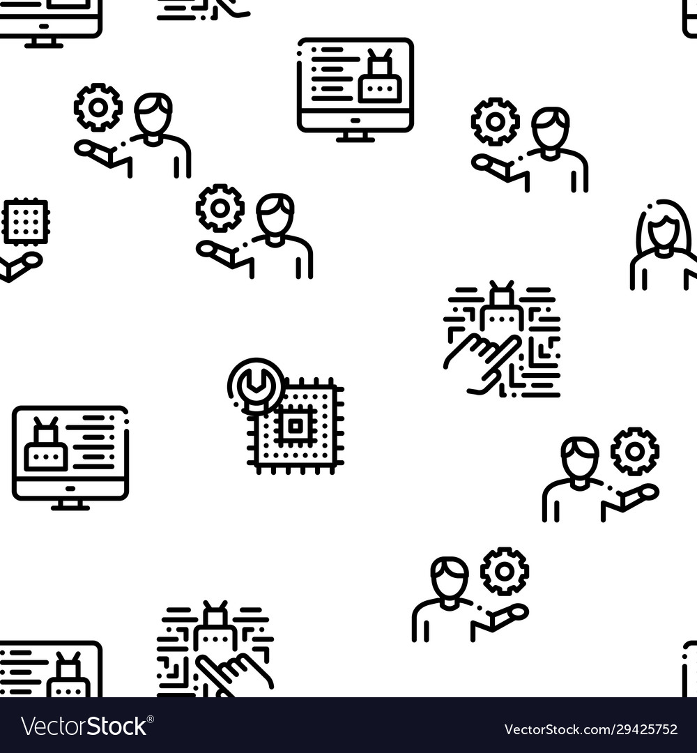 Robotics master seamless pattern vector image Robotics master seamless pattern