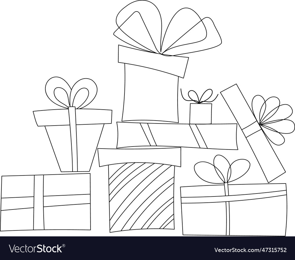 Small Pile Of Gifts Royalty Free Vector Image - Vectorstock