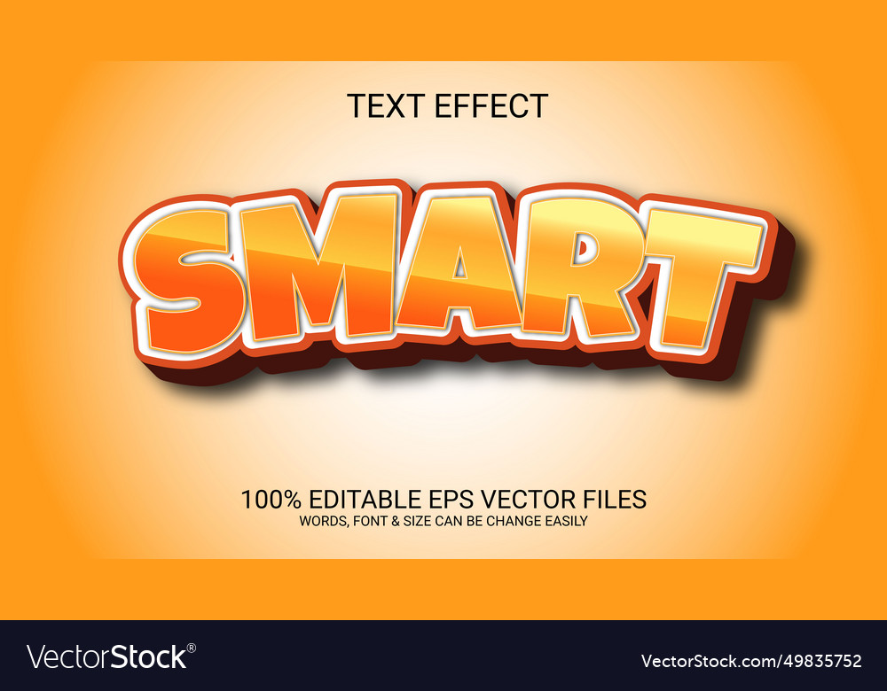 Smart fully editable text effect Vector Image Smart fully editable text effect