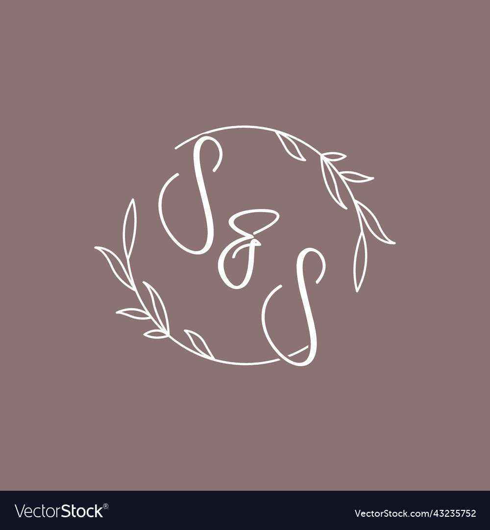 Ss wedding initials monogram logo ideas Royalty Free Vector