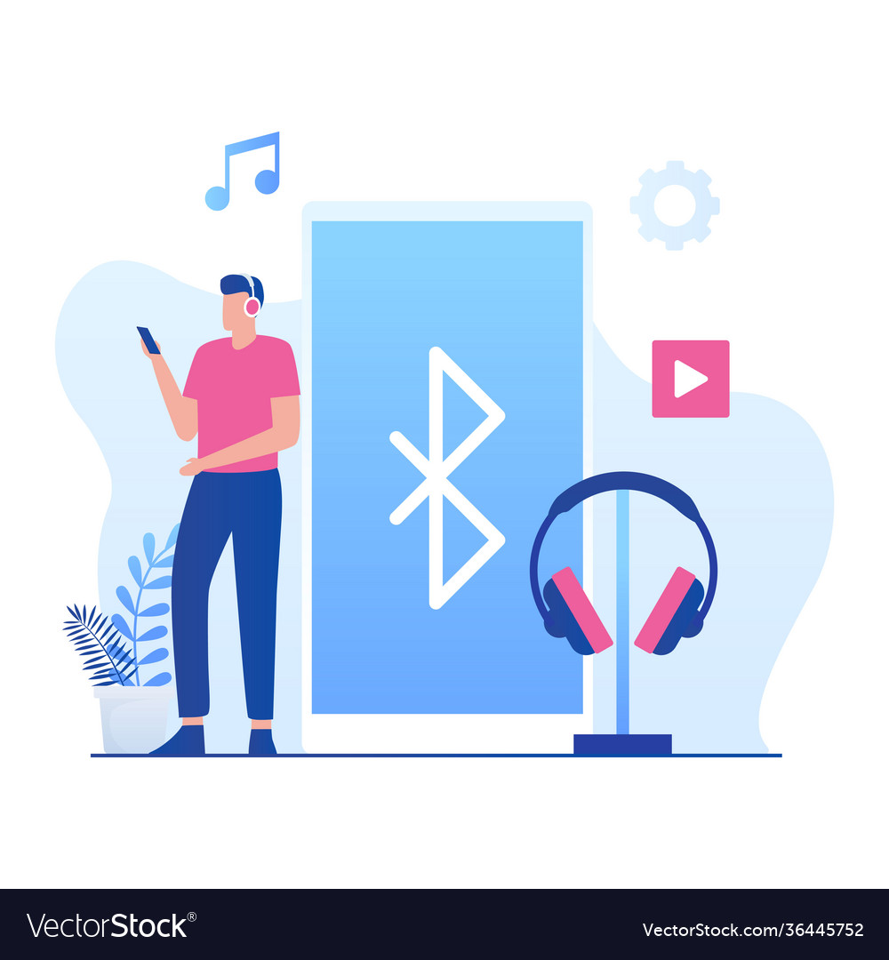 Wireless bluetooth connection concept vector image Wireless bluetooth connection concept