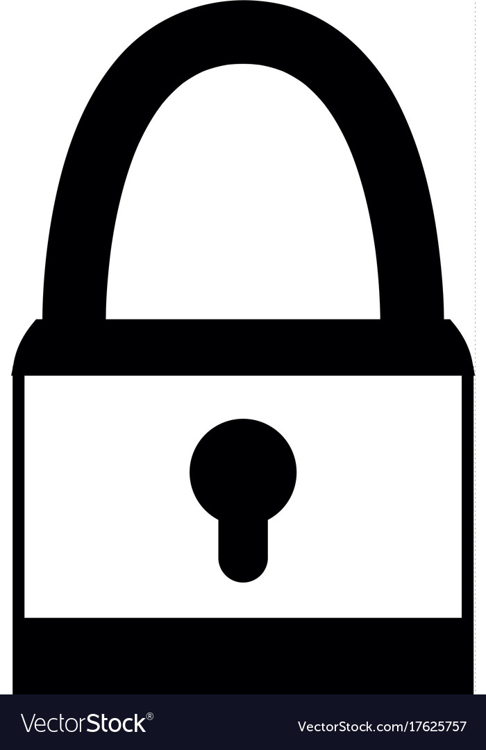 Contour padlock object security symbol design