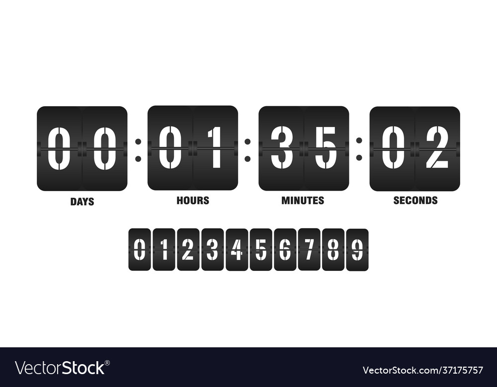 Countdown clock counter timer clocks counts day vector image Countdown clock counter timer clocks counts day