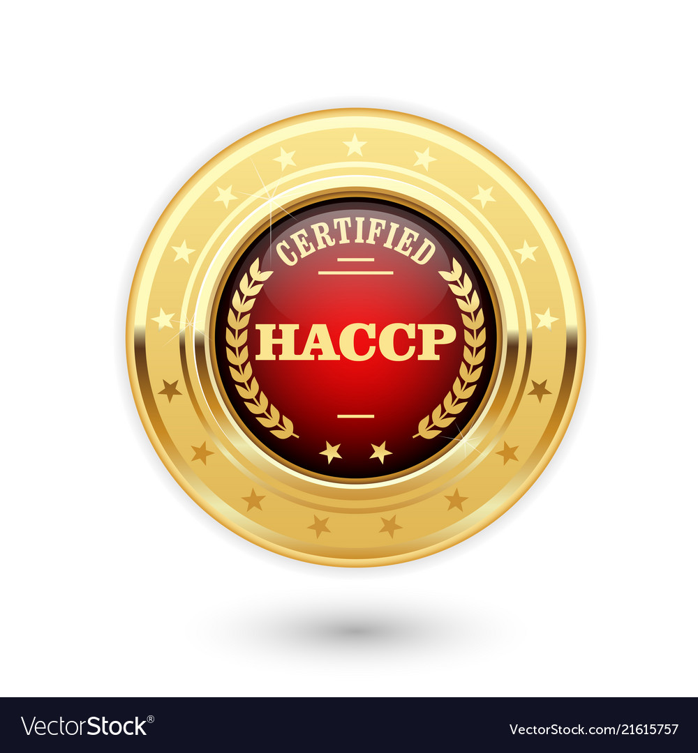Haccp Certified Medal Hazard Analysis And Vector Image